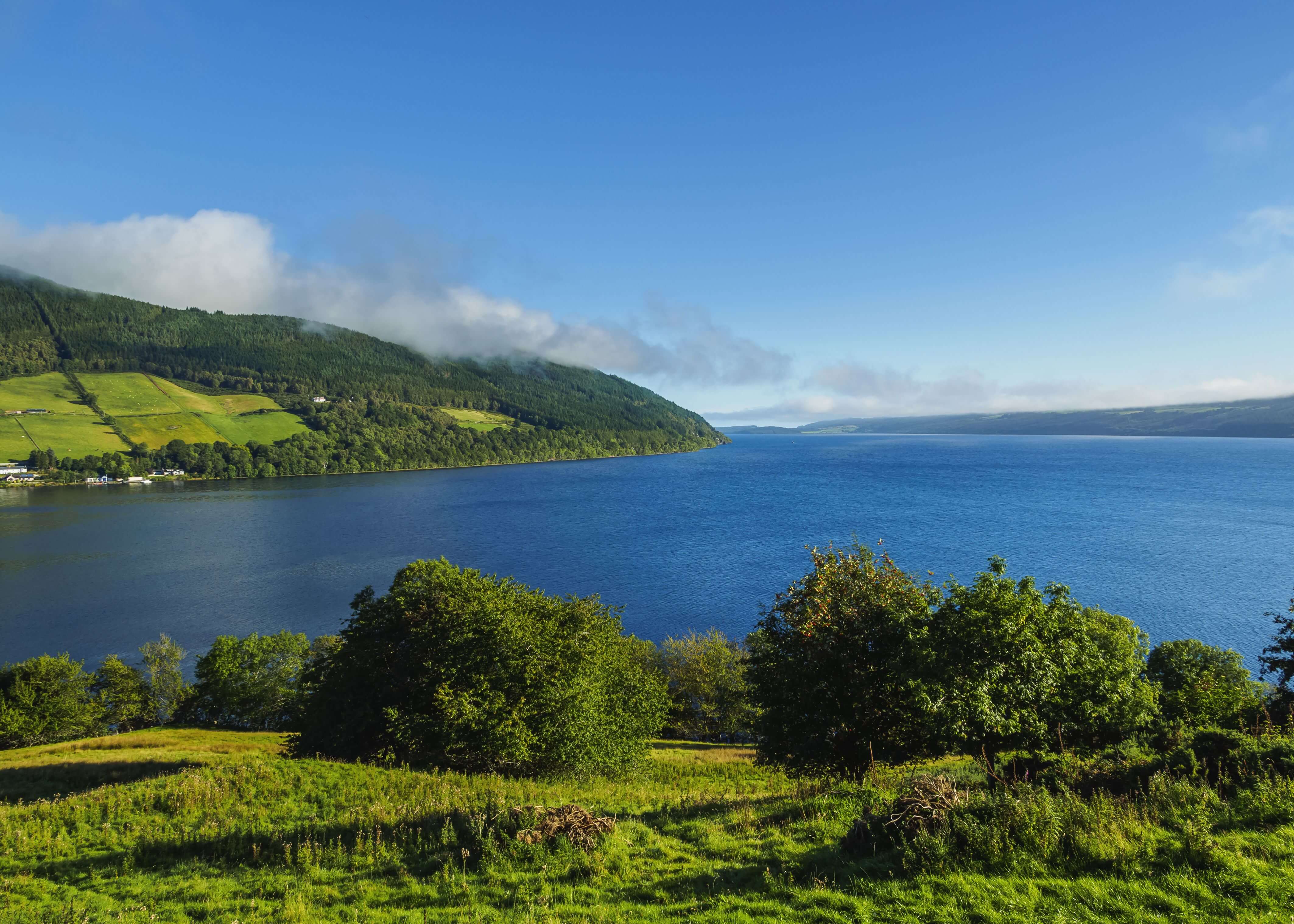 Blue skies over Loch Ness